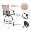MEOOEM Outdoor Patio High Bar Set, Wood-Like Bar Table and Bar Chair for Living Room and Small Space Dining Room