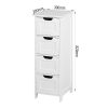 Bathroom Floor Cabinet;  Floor Bathroom Towel Storage;  White Freestanding Storage Organizer Cabinet with 4 Drawers for Bathroom;  Living Room;  Kitch