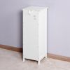 Bathroom Floor Cabinet;  Floor Bathroom Towel Storage;  White Freestanding Storage Organizer Cabinet with 4 Drawers for Bathroom;  Living Room;  Kitch