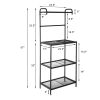 Kitchen Shelf,4-Tier Metal Baker's Rack Organizer Stand Shelf Kitchen Microwave Cart Storage Countertop Dorm Microwave Stand Kitchen Storage Shelving