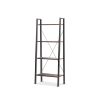 Industrial Trapezoidal Shelves; 4 Tiers Freestanding Bookshelf Storage Rack; Wooden Look; Suitable for Living Room; Bedroom; Kitchen; Bathroom; Office