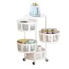 Household Storage Shelf Organizer Rotatable Bathroom 3-layer Multi-layer Bedroom 3-5 Layers Movable Kitchen Organizers
