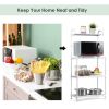 4 Tiers Bread Rack Microwave Rack Shelf Kitchen Storage Organizer Iron White
