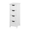 Bathroom Floor Cabinet;  Floor Bathroom Towel Storage;  White Freestanding Storage Organizer Cabinet with 4 Drawers for Bathroom;  Living Room;  Kitch