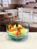 Designer Swirl Blue Acrylic Small Bowl, Break Resistant Premium Acrylic Round Serving Bowl for Party's, Snacks, or Salad Bowl, BPA Free