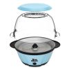 6QT. Blue Stirring Popcorn Machine With Serving Bowl