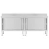 Work Tables with Sliding Doors 2pcs 94.5"x19.7"x(37.4"-38.2") Stainless Steel