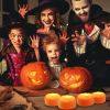 4 Pack Halloween LED Pumpkin Lights Battery Operated Halloween Decoration Lights with 2 Light Modes 4 Timer Setting Remorte Control for Party Pumpkin