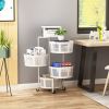 Household Storage Shelf Organizer Rotatable Bathroom 3-layer Multi-layer Bedroom 3-5 Layers Movable Kitchen Organizers