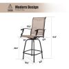 MEOOEM Outdoor Patio High Bar Set, Wood-Like Bar Table and Bar Chair for Living Room and Small Space Dining Room