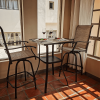 MEOOEM Outdoor Patio High Bar Set, Wood-Like Bar Table and Bar Chair for Living Room and Small Space Dining Room
