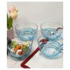 Designer Swirl Blue Acrylic Small Bowl, Break Resistant Premium Acrylic Round Serving Bowl for Party's, Snacks, or Salad Bowl, BPA Free