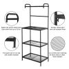 Kitchen Shelf,4-Tier Metal Baker's Rack Organizer Stand Shelf Kitchen Microwave Cart Storage Countertop Dorm Microwave Stand Kitchen Storage Shelving
