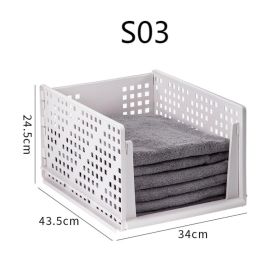 2 PCS Wardrobe Organizer Plastic Drawer Organizer Stackable Shelves Basket Cloth Wardrobe Container Bin Cabinets Home Office Bedroom Laundry Pull Out (Sizes: S03)