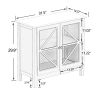 Rustic Kitchen Cabinet with Double Glass Doors - Multipurpose Storage Sideboard Buffet