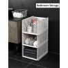 2 PCS Wardrobe Organizer Plastic Drawer Organizer Stackable Shelves Basket Cloth Wardrobe Container Bin Cabinets Home Office Bedroom Laundry Pull Out