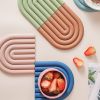 1pc Rainbow Silicone Heat Insulation Pad; Eco Friendly Soft Table Mat; Heat Resistant Silicone Trivets For Pots And Pans; Square Silicone Hot Pads