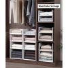 2 PCS Wardrobe Organizer Plastic Drawer Organizer Stackable Shelves Basket Cloth Wardrobe Container Bin Cabinets Home Office Bedroom Laundry Pull Out